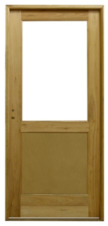 Puerta madera maciza grandis vita 2 tab 1/2 vidrio 80 x 205